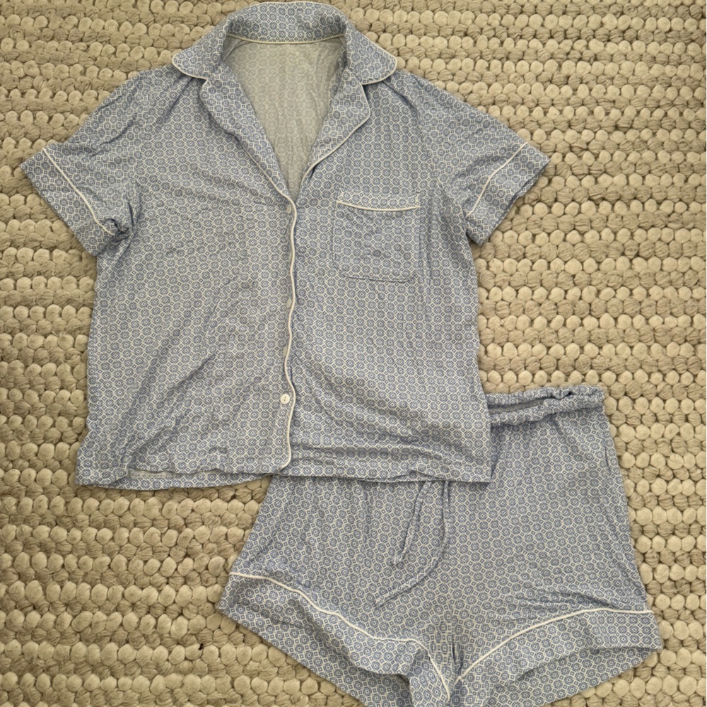 Blue Patterned Women's Pajama Set